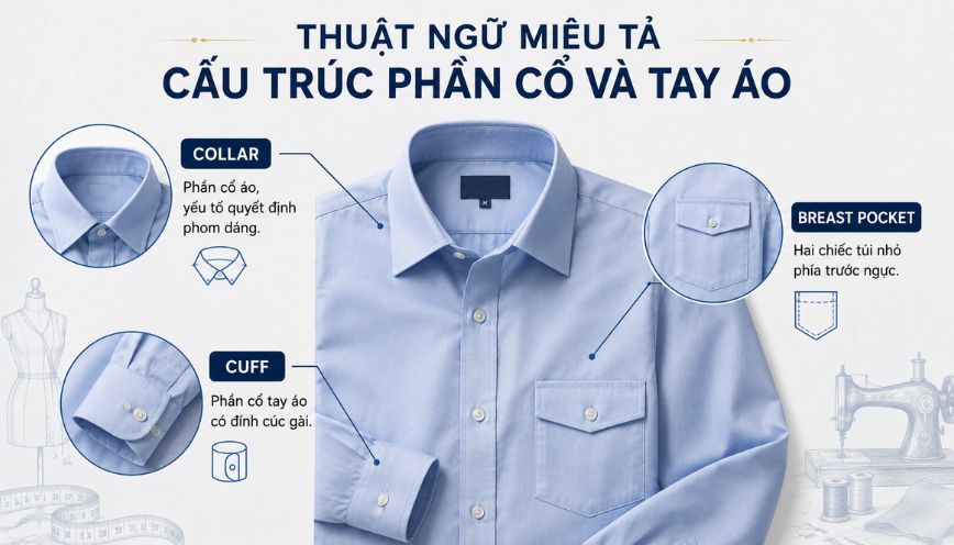 Thuật ngữ miêu tả cấu trúc phần cổ và tay áo