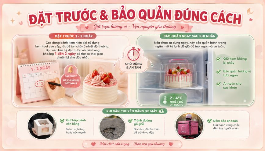 Thời gian đặt và quy trình bảo quản sản phẩm an toàn tại nhà