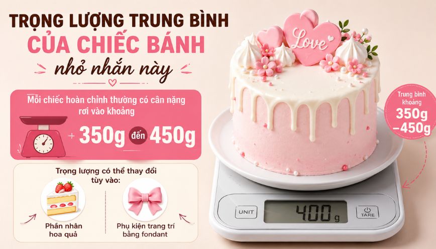 Trọng lượng trung bình của chiếc bánh nhỏ nhắn này