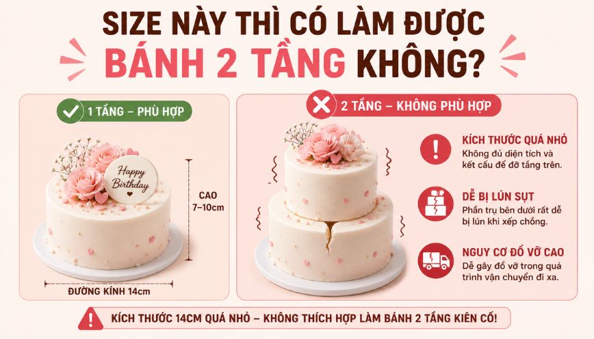 Size này thì có làm được bánh 2 tầng không?