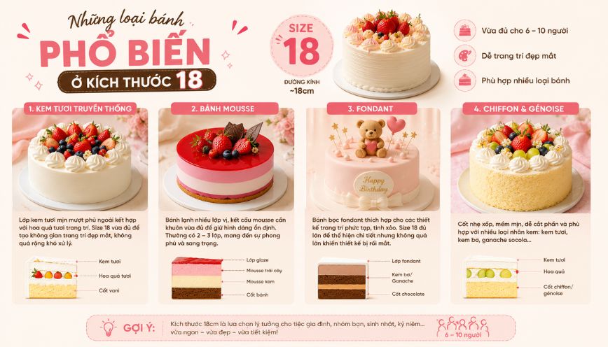 Những loại phổ biến ở kích thước bánh này