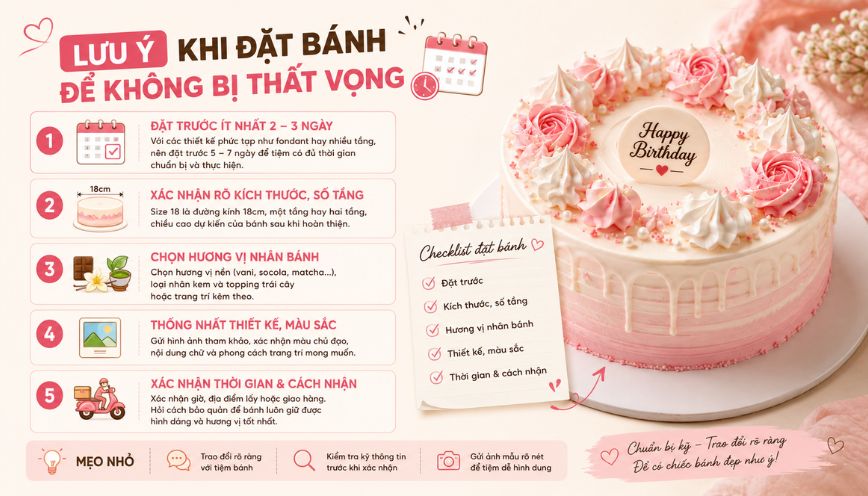 Lưu ý khi đặt bánh để không bị thất vọng