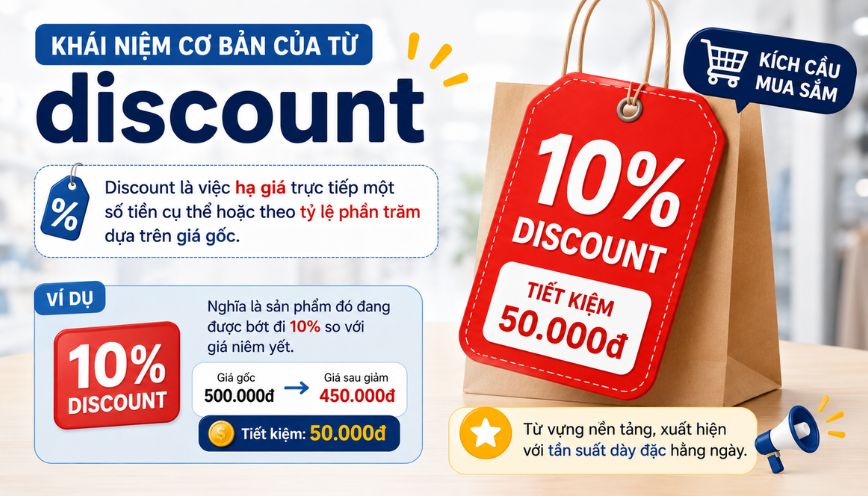 Khái niệm cơ bản và quen thuộc nhất của từ discount