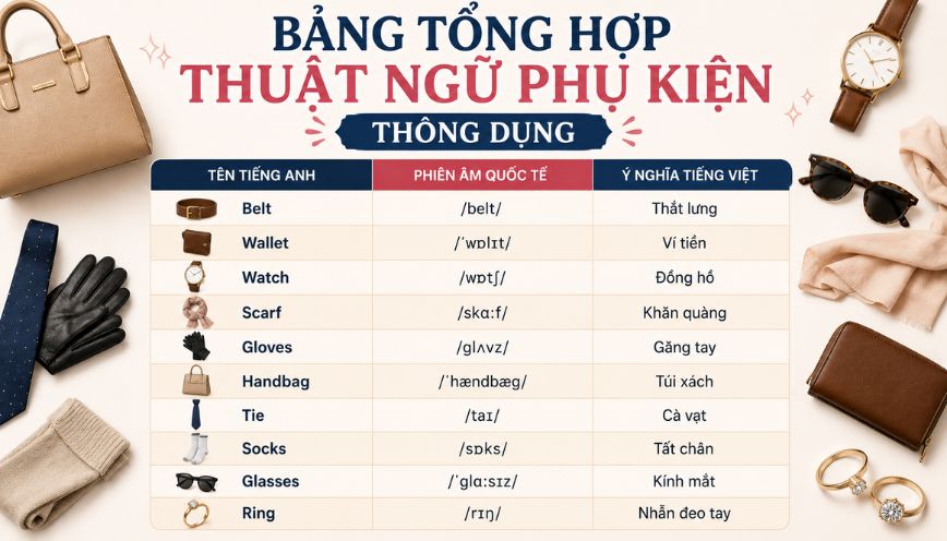 Bảng tổng hợp thuật ngữ phụ kiện thông dụng