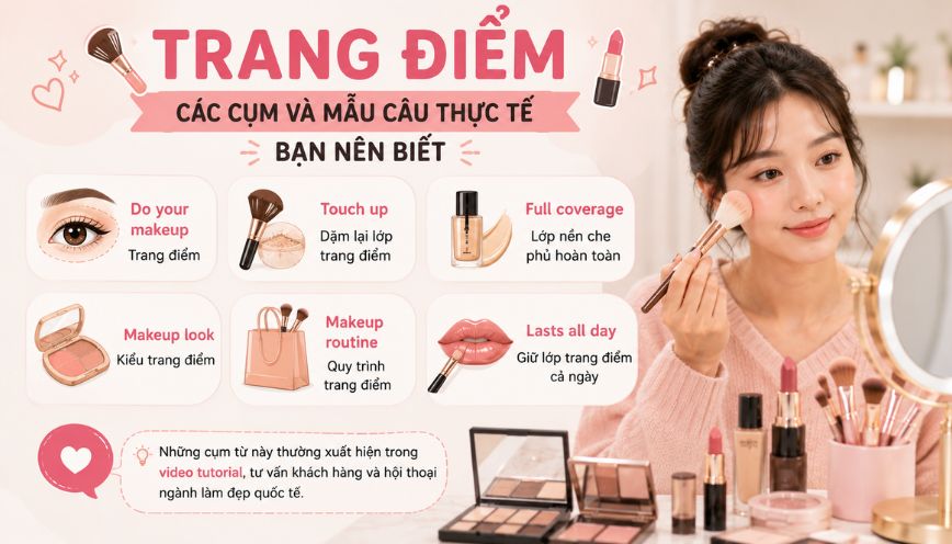 Các cụm và mẫu câu thực tế về trang điểm mà bạn nên biết
