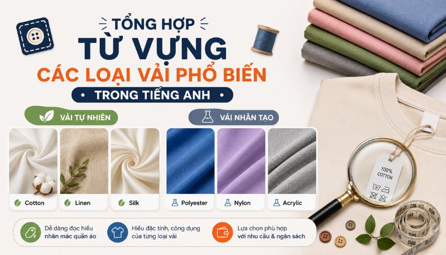 Tổng hợp từ vựng các loại vải phổ biến trong tiếng Anh