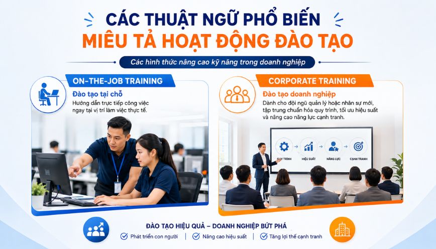 Các thuật ngữ phổ biến miêu tả hoạt động đào tạo